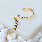 Romantic Radiance, 18k Gold Plated Stainless Steel Heart-Shaped Hoop Earrings