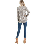 Wild &  Stylish Leopard Print Long Sleeve Tunic With Gold Sequin Detail