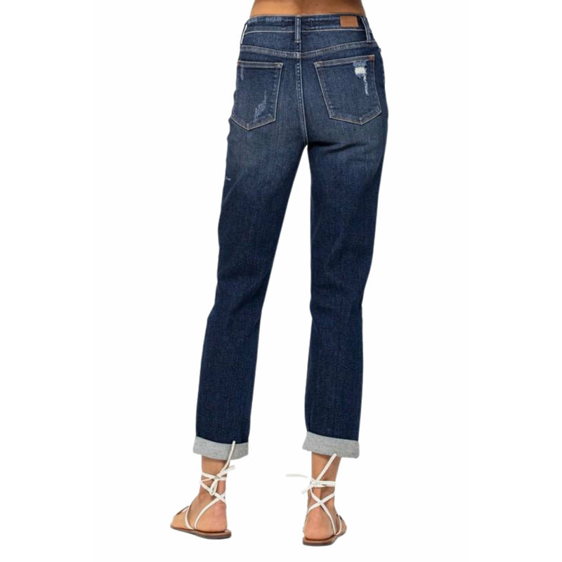 High-Waisted Destroyed Boyfriend Jeans by Judy Blue