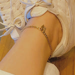 Fly Butterfly, 18k Gold Plated, Stainless Steel Anklet